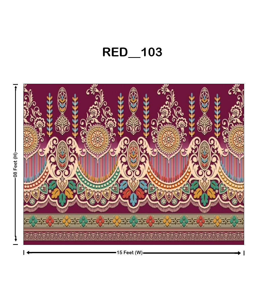 Royal Maroon Ethnic Digital Parda – Model( RED_103)
