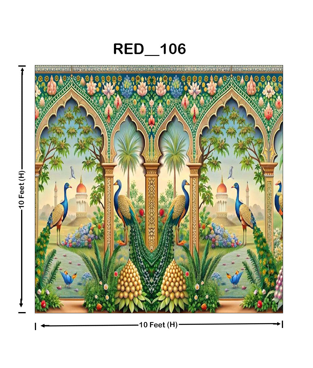  RED_106Royal Mughal Digital Parda (RED_102)