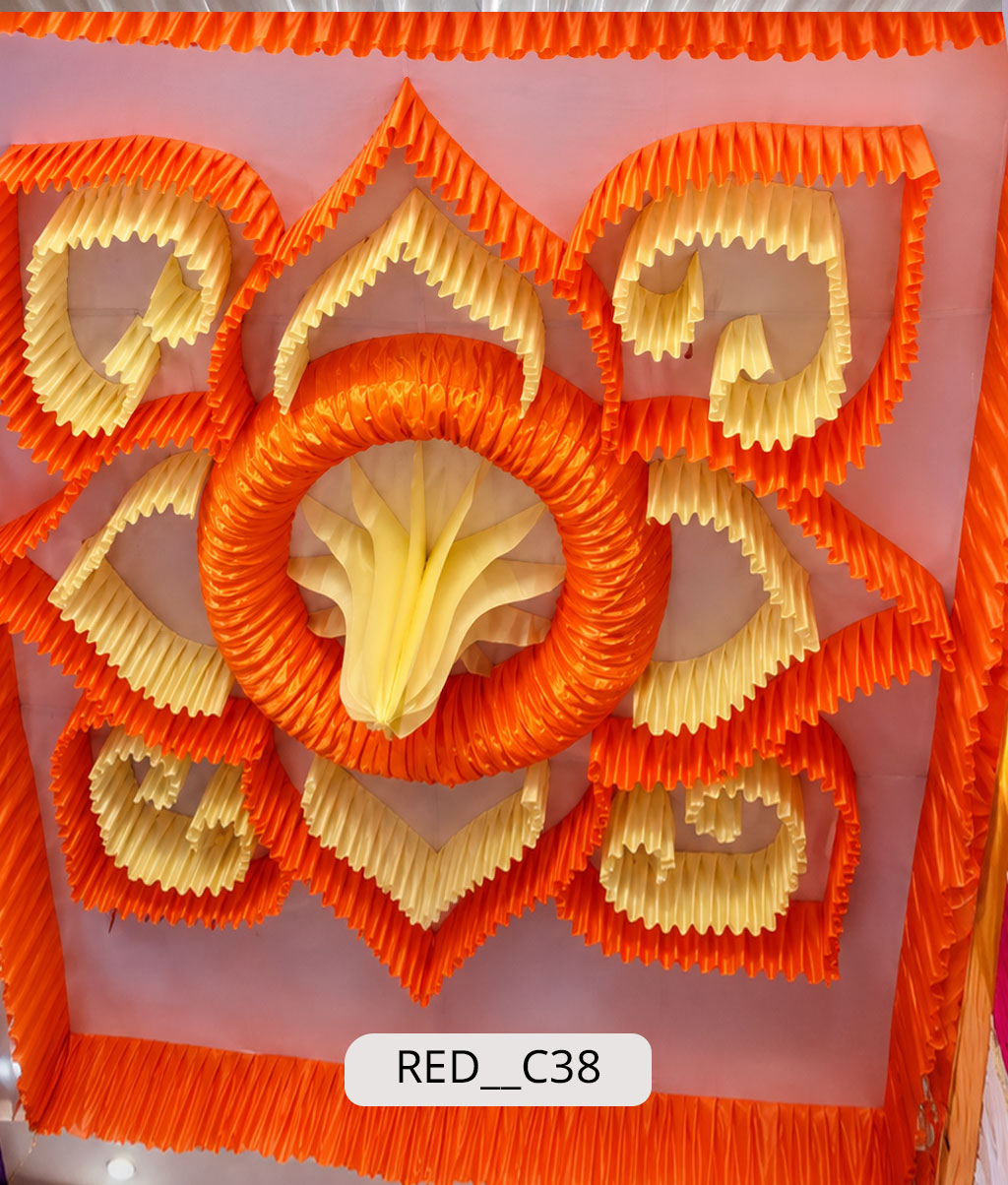 Floral Mandala with Ring Center Ceiling (RED__C38)