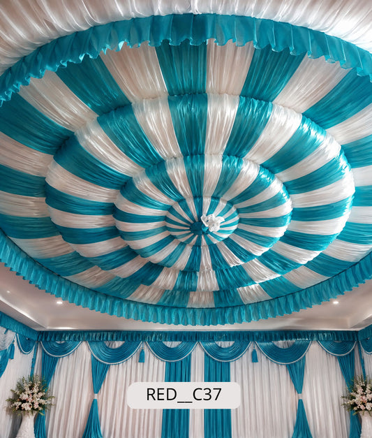Striped Wheel Mandala Ceiling (RED__C37)